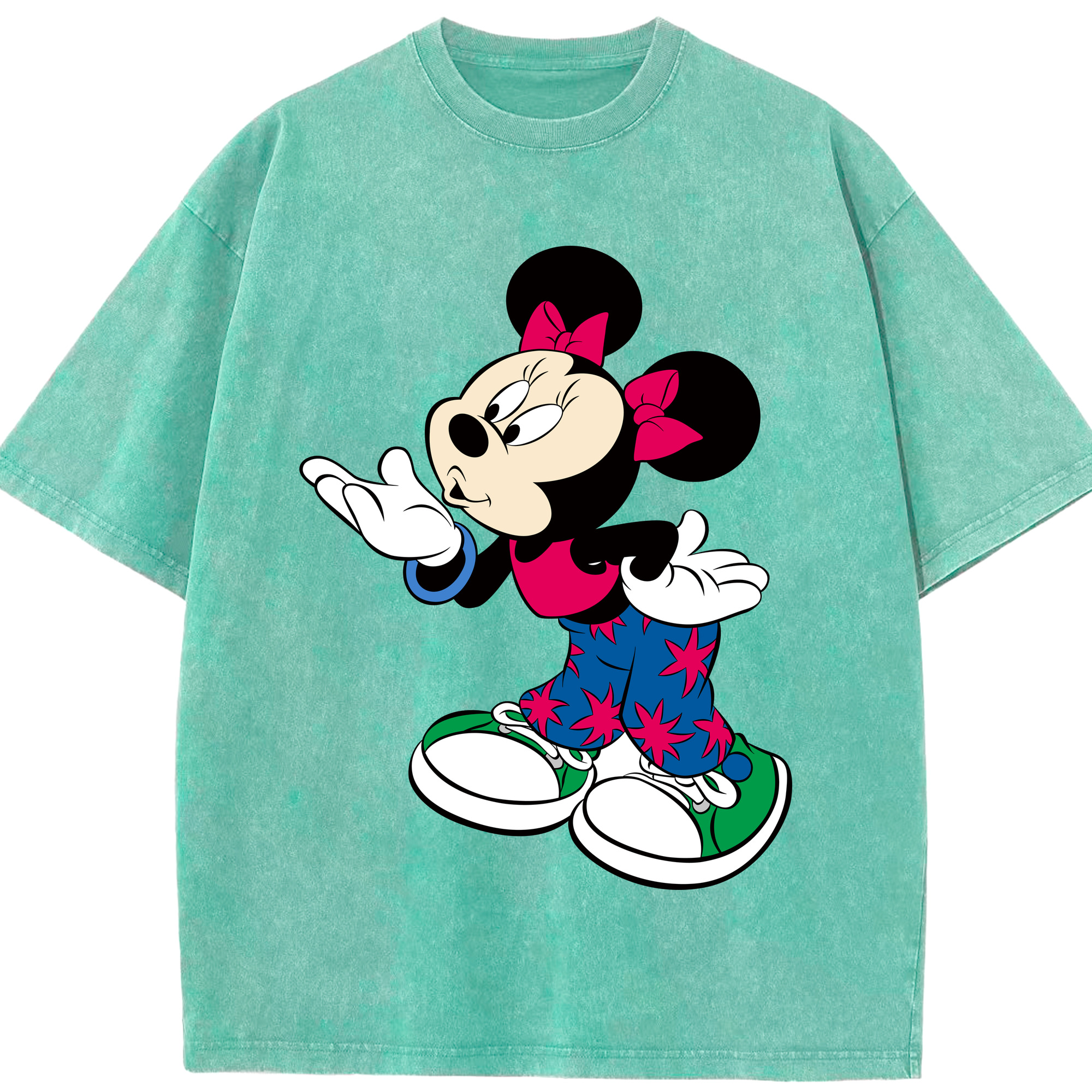 （画像用） ミッキーマウス Mickey Mouse 綿100% ヴィンテージ風 半袖Tシャツ（フロントプリント）